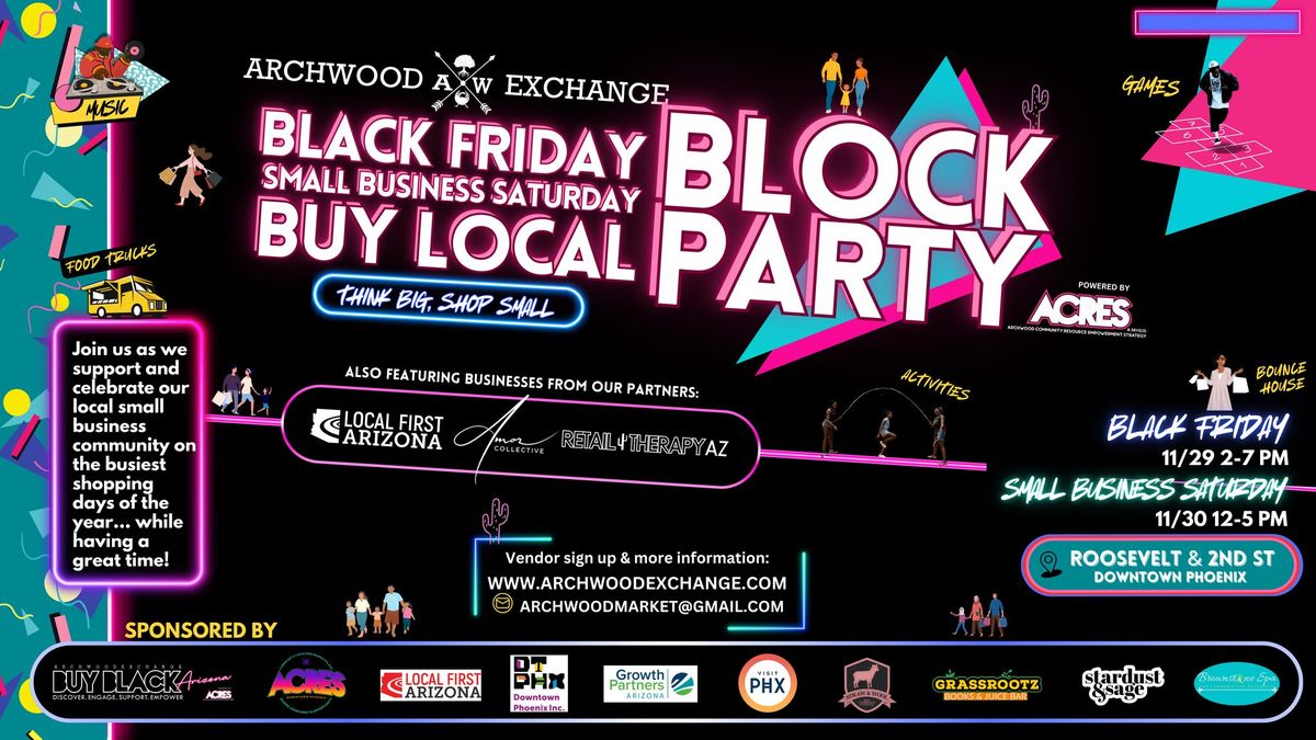 Black Friday Small Business Saturday Buy Local Block Party