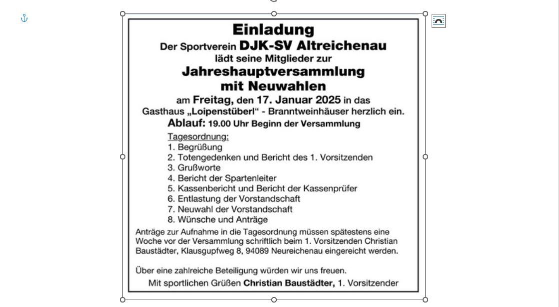 Jahreshauptversammlung 2025