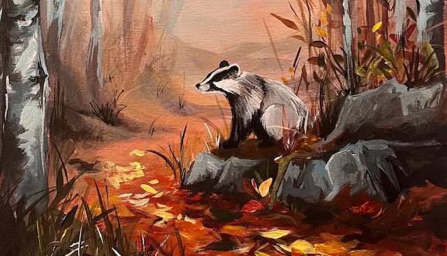 Join Brush Party to paint the fab 'All Sett For Autumn' in Quainton