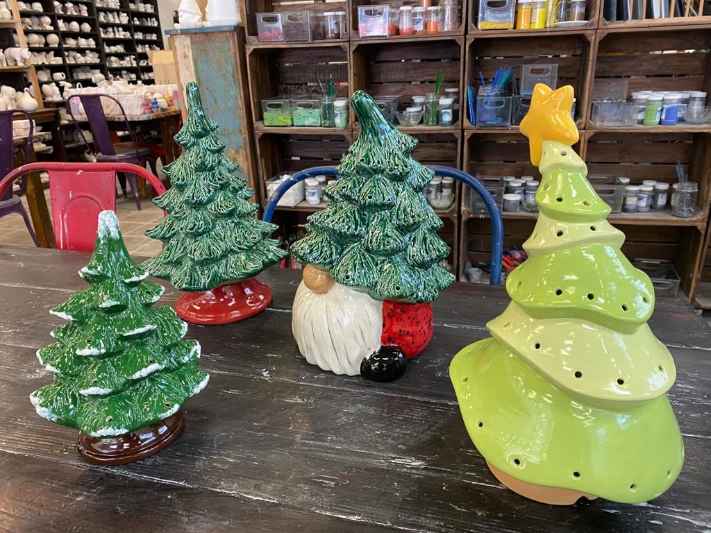 Ceramic Christmas Tree and Gnome Tree Painting Class!