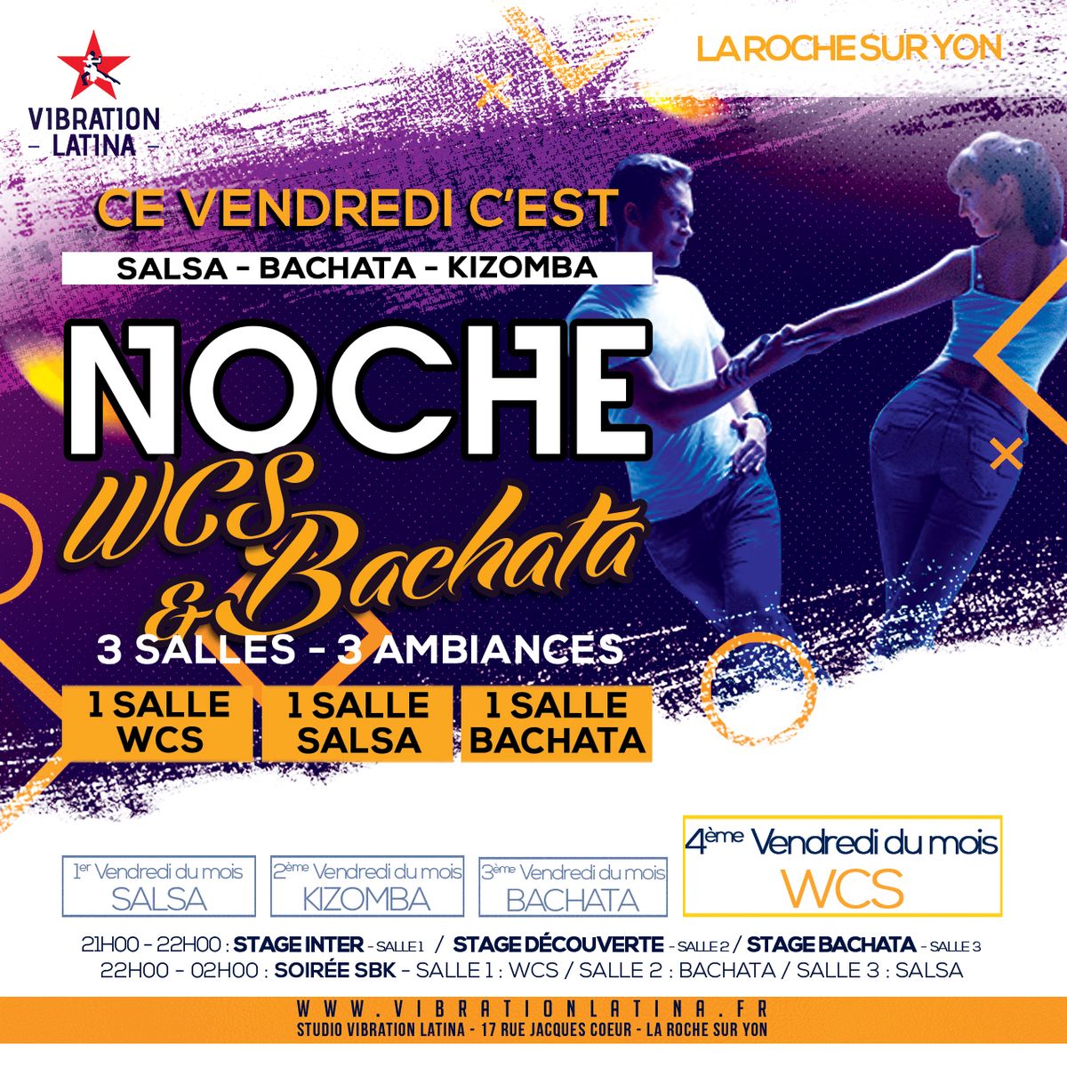 NOCHE WCS & BACHATA - 3 SALLES 3 AMBIANCES