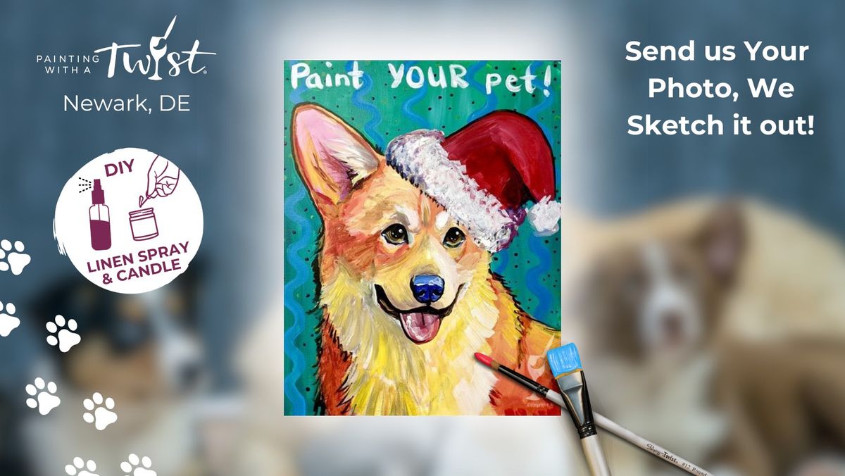 Paint & Sip: Paint Your Pet (3-Hr) *Presketched* (Candle & Other Add-Ons Available)