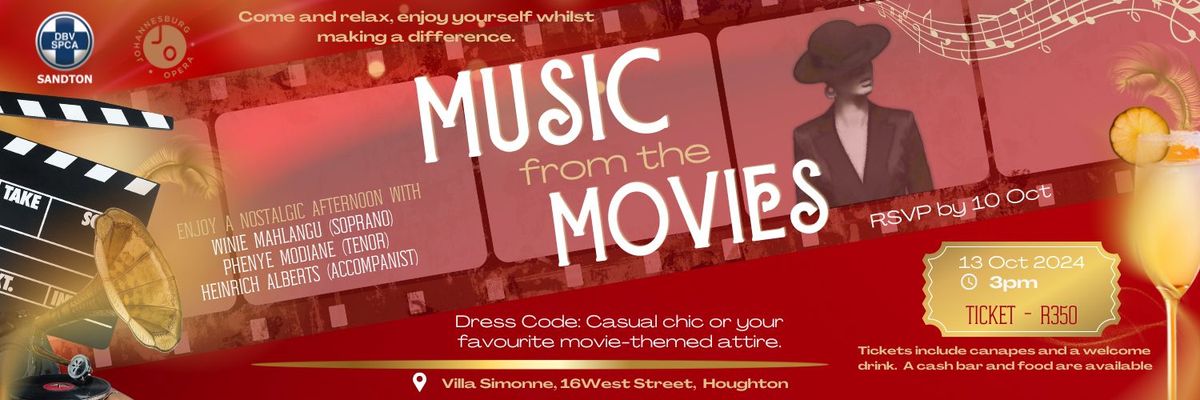 SANDTON SPCA BENEFIT CONCERT - 'Music of the Movies'