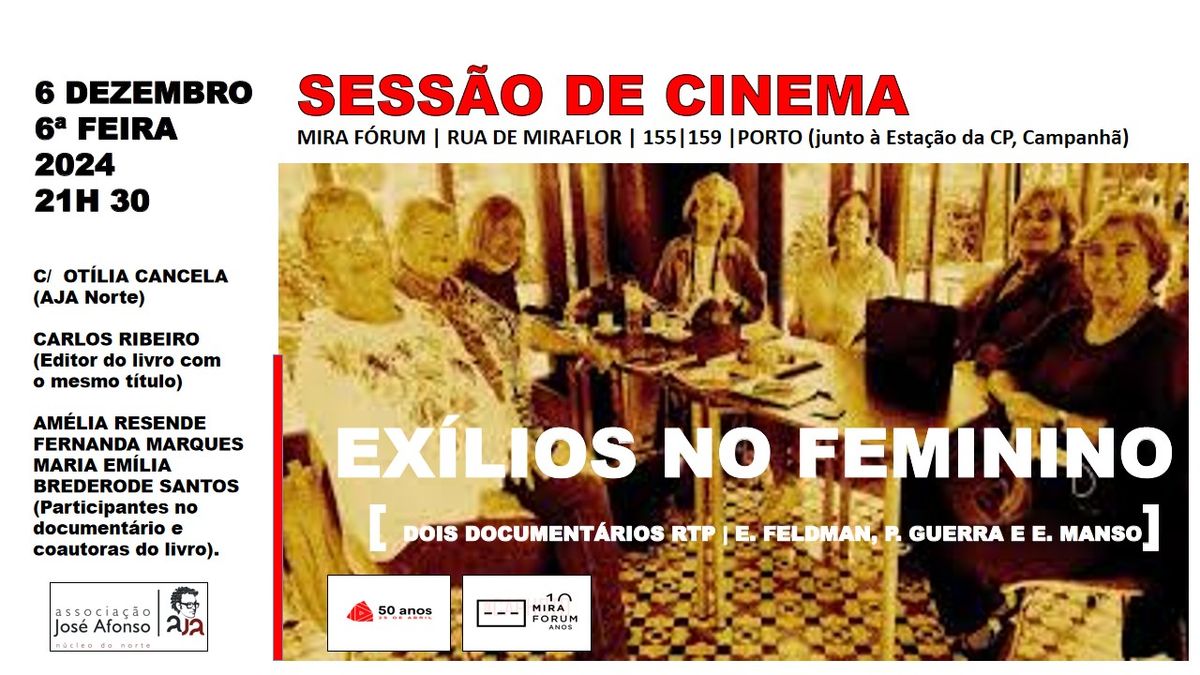 \u201cEx\u00edlios no Feminino\u201d | sess\u00e3o de cinema e debate da AJA NORTE 