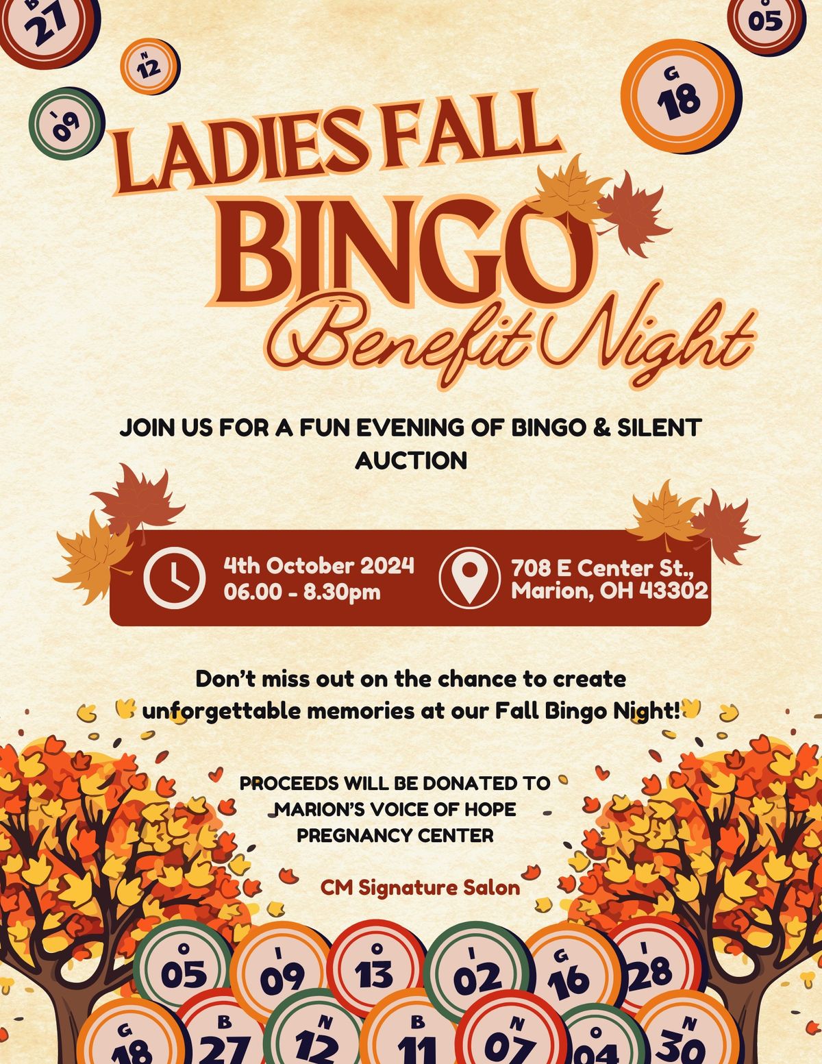 Ladies Fall Bingo & Silent Auction Benefit 