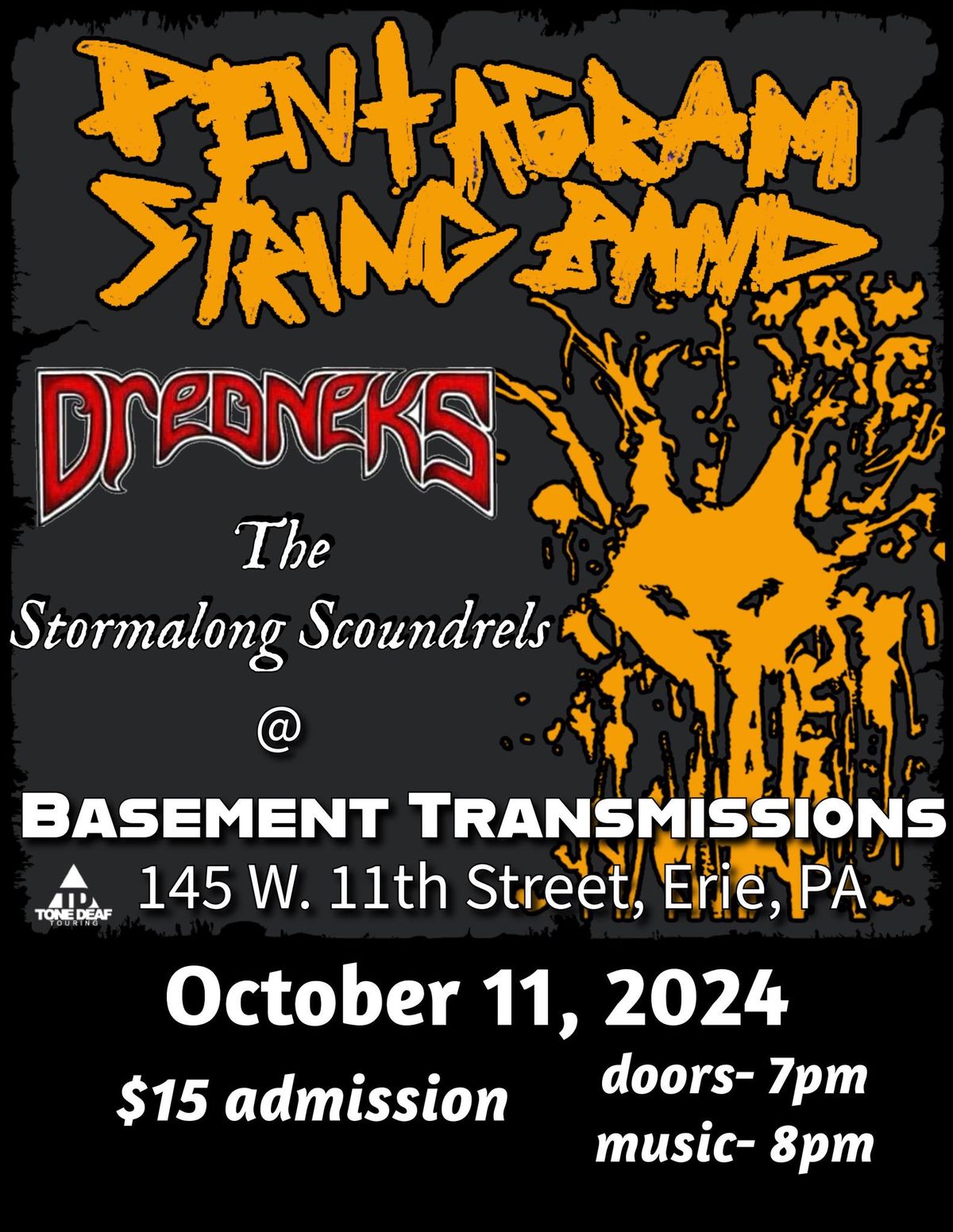 Pentagram String Band, DredNeks & Stormalong Scoundrels @ Basement Transmissions, Erie, PA