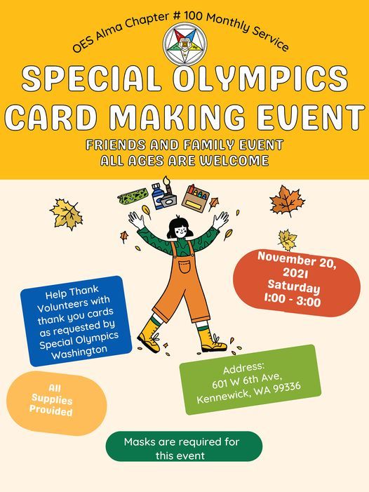 Community Service Special Olympics Cards, pin601 W 6th Ave, Kennewick