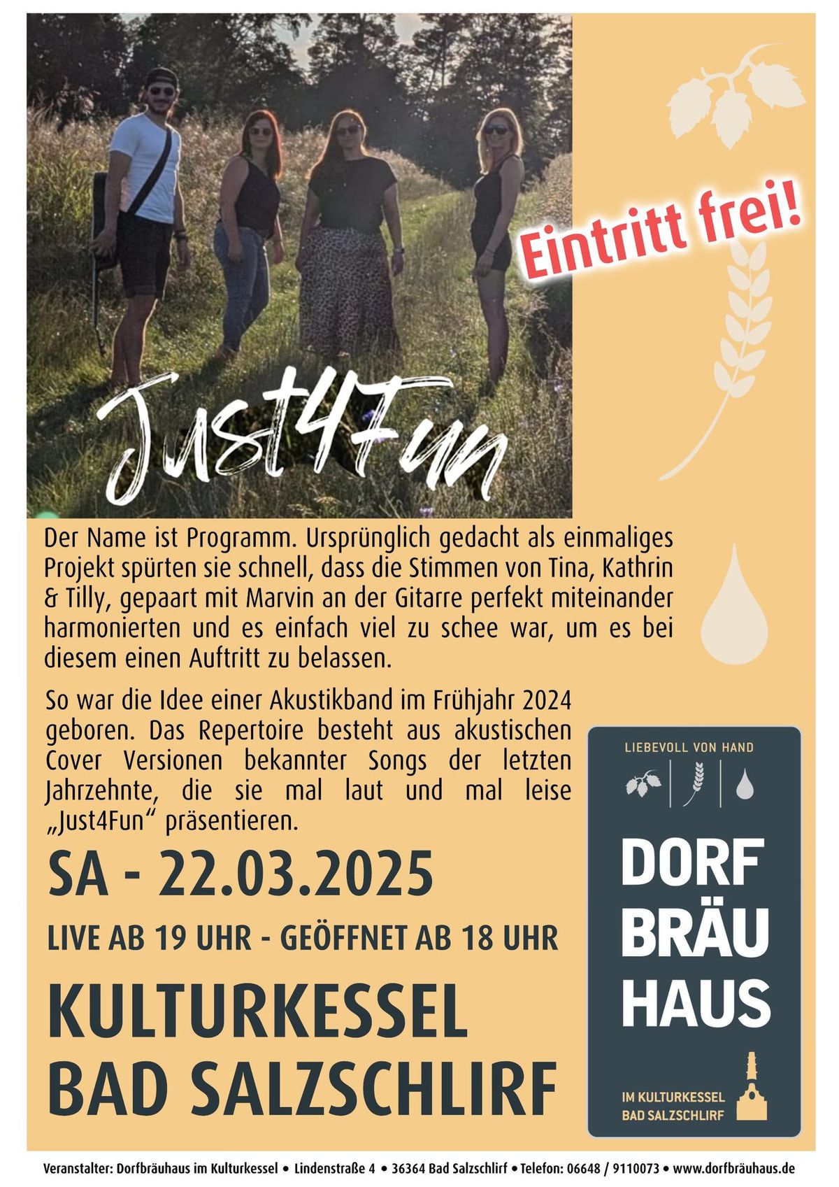 'Just4Fun' Live im Kulturkessel