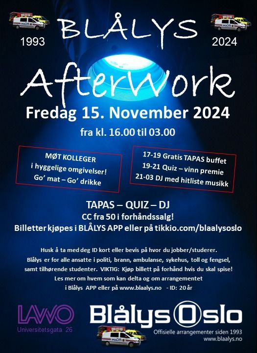 Bl\u00e5lys Afterwork 15 November 2024