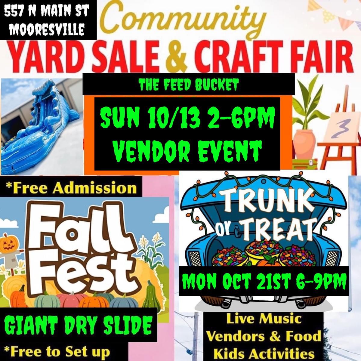 Community Vendor & Yard Sale Event FALL FESTIVAL GIANT DRY SLIDE 