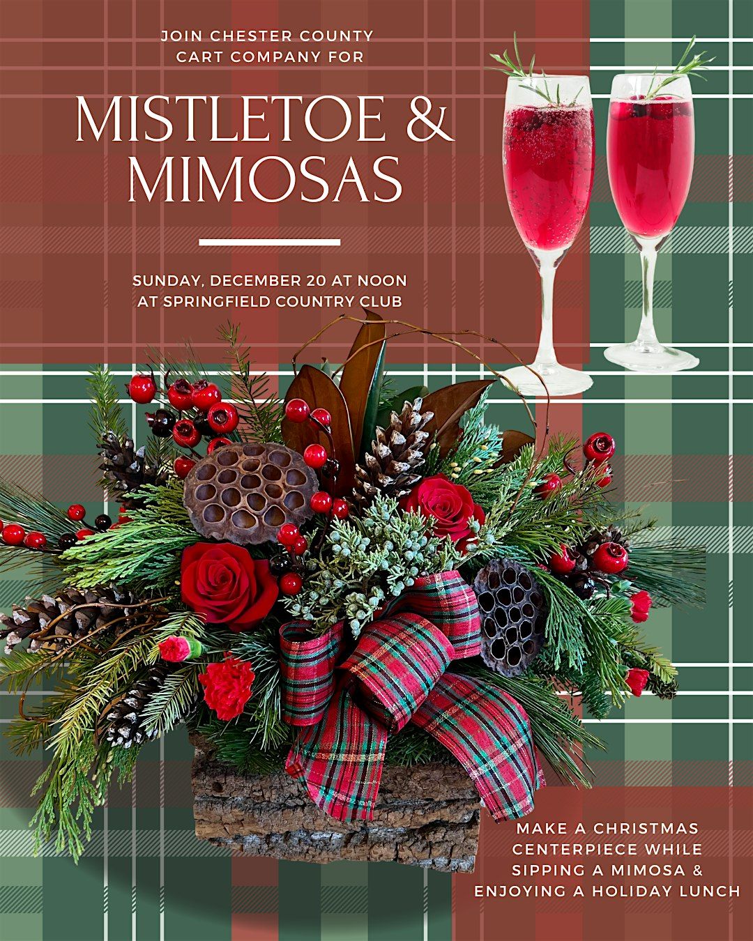 Christmas Centerpiece Decorating Workshop at Springfield Country Club