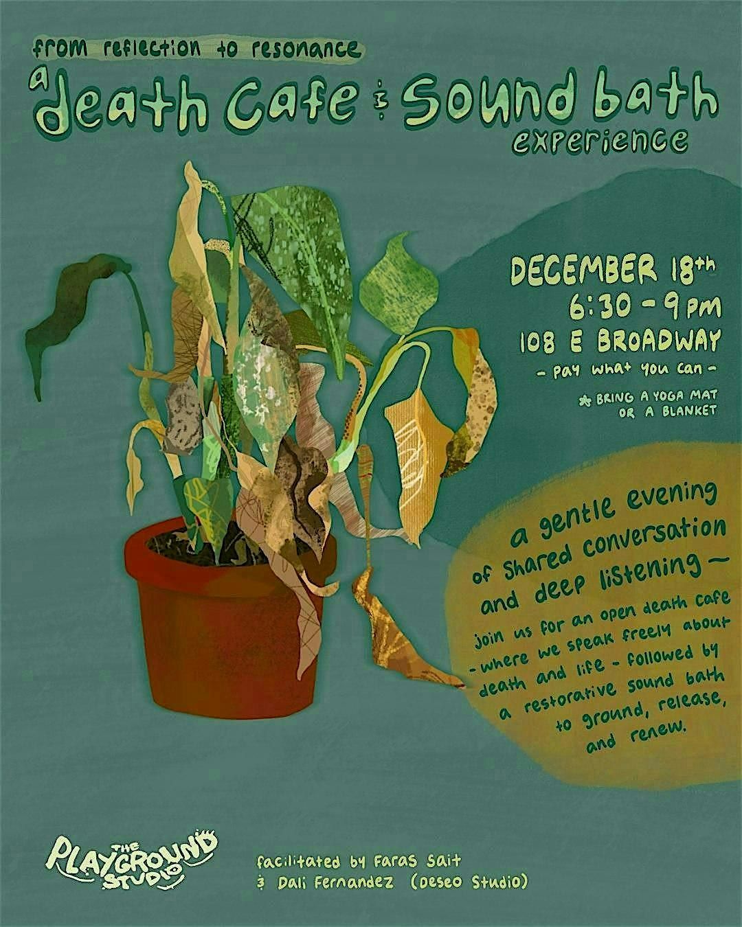 "From reflexion to resonance" A Death Caf\u00e9 & Sound Bath