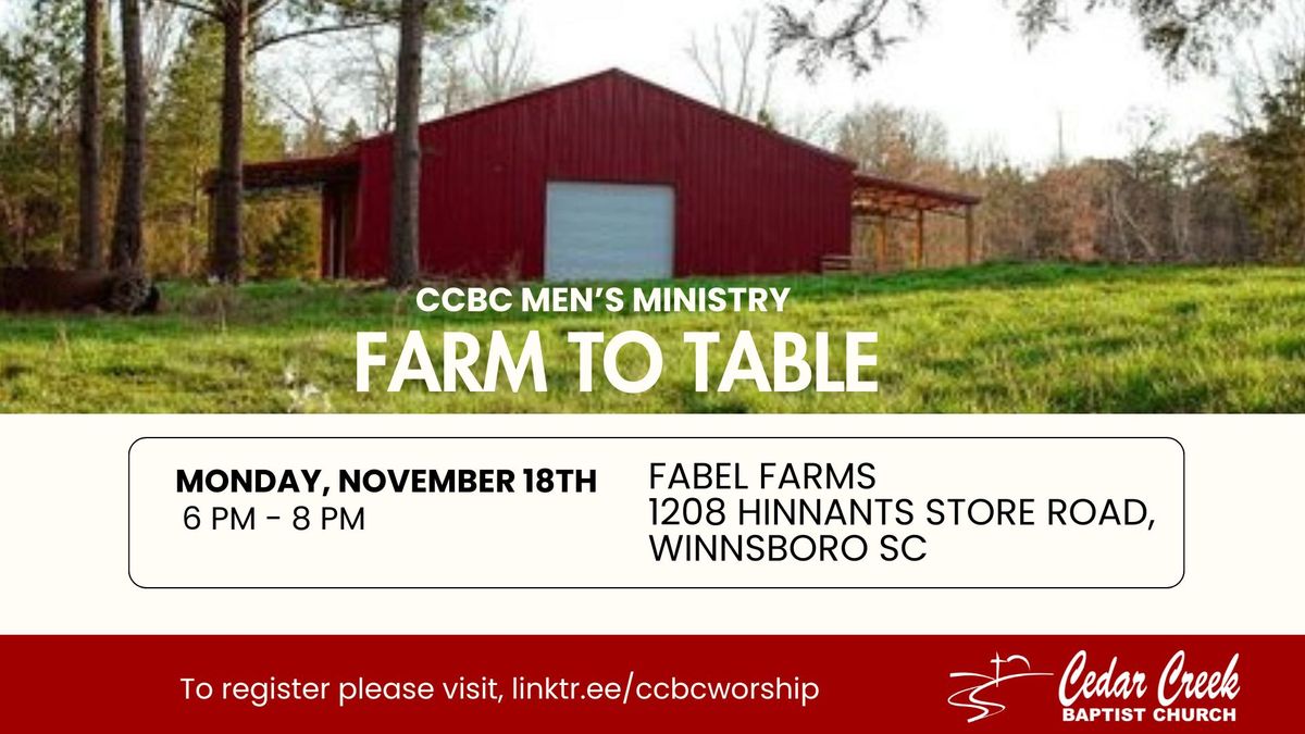 Men's Farm to Table Event - November