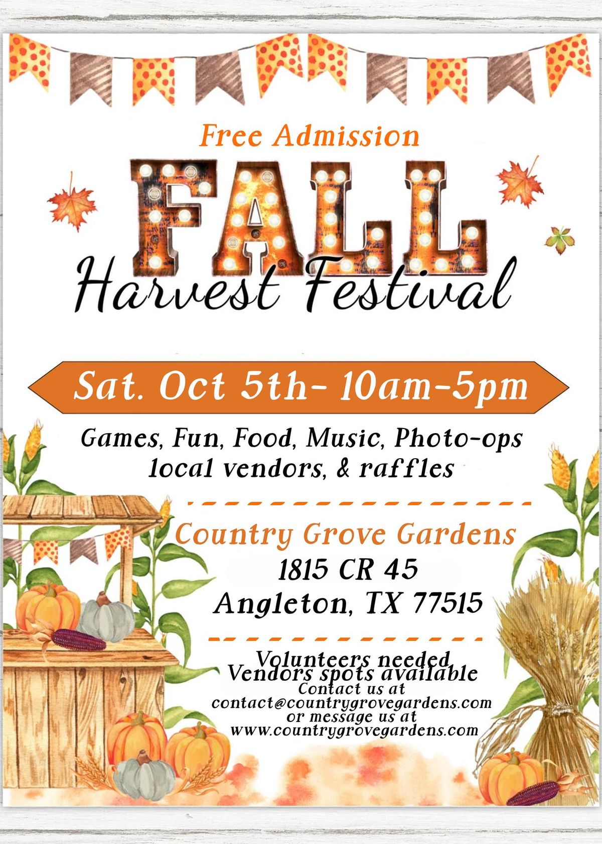 Fall Harvest Festival at Country Grove Gardens