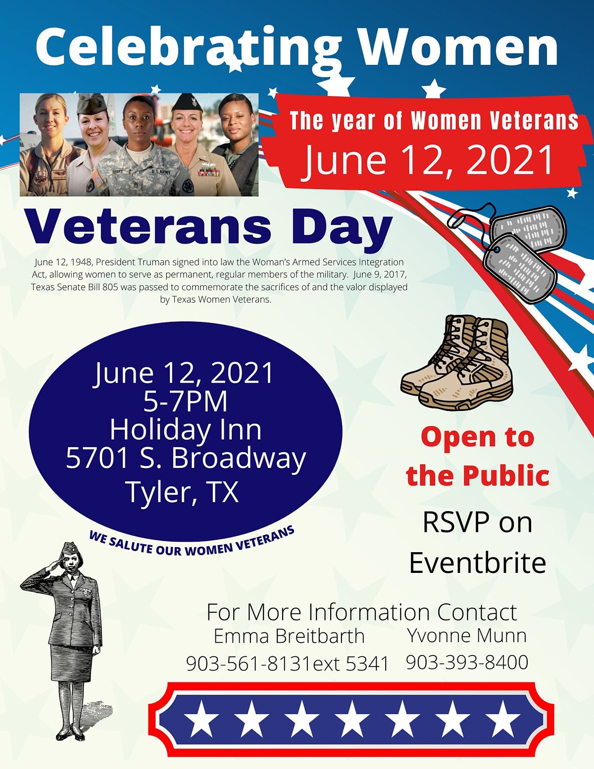 Celebrating Women Veterans Day 21 Holiday Inn Tyler Conference Center 12 June 21