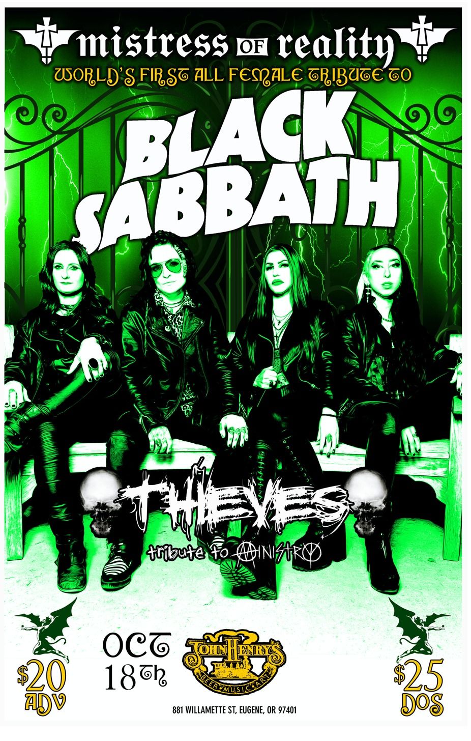 Mistress Of Reality: All Female Black Sabbath Tribute w\/Thieves (Ministry Tribute)