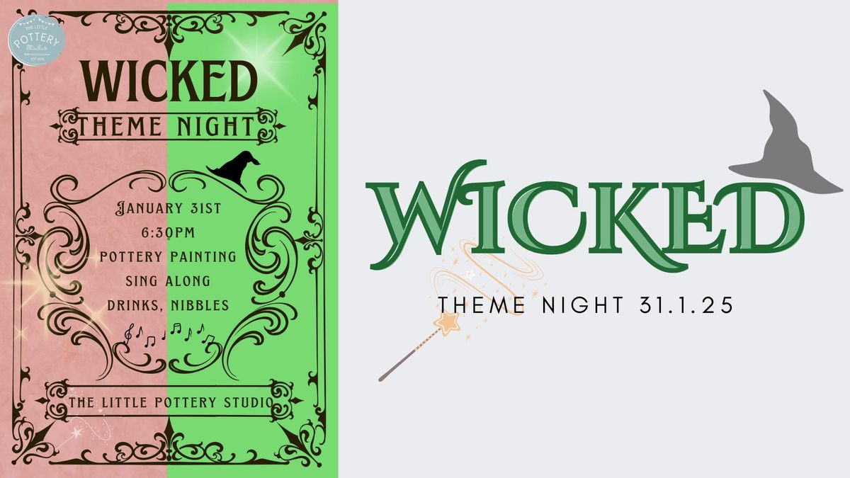 Wicked theme night, sing along pottery painting. 