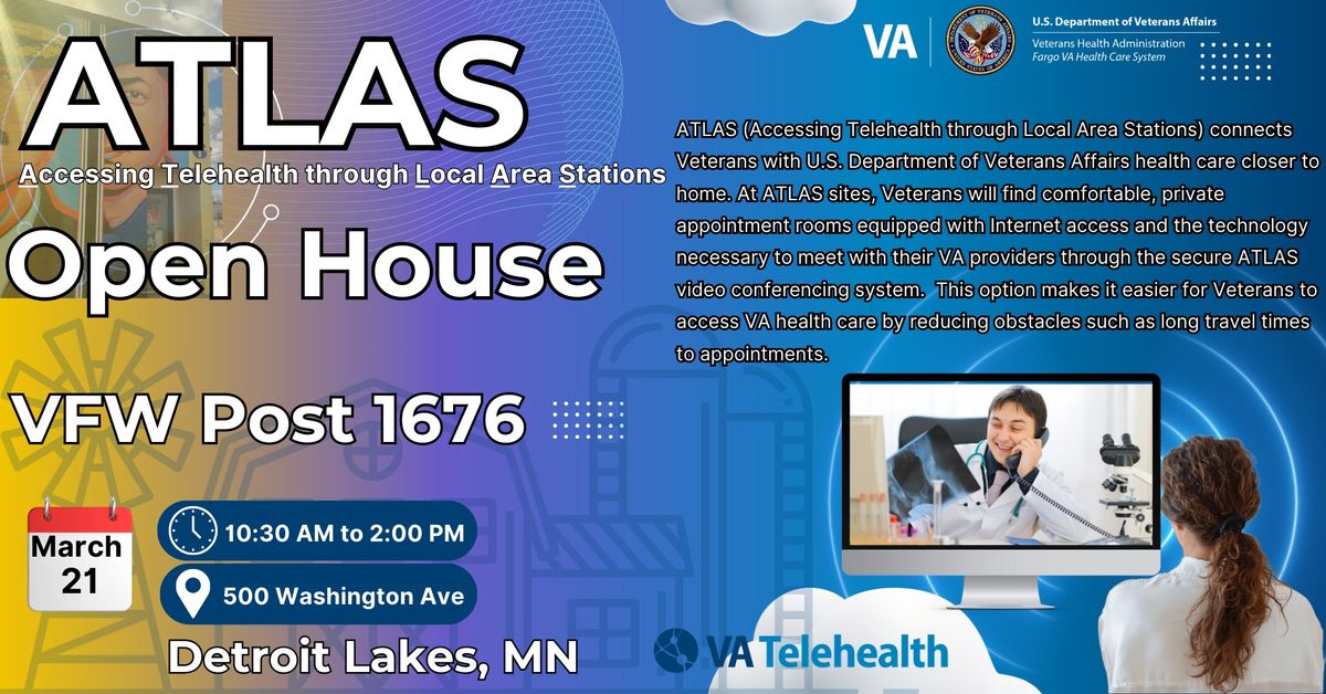 VA Fargo & Detroit Lakes VFW to Open NEW Accessing Telehealth through Local Area Stations (ATLAS) si