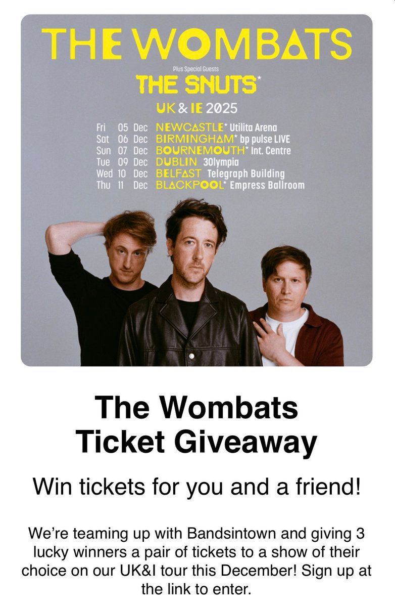 The Wombats Blackpool Tickets