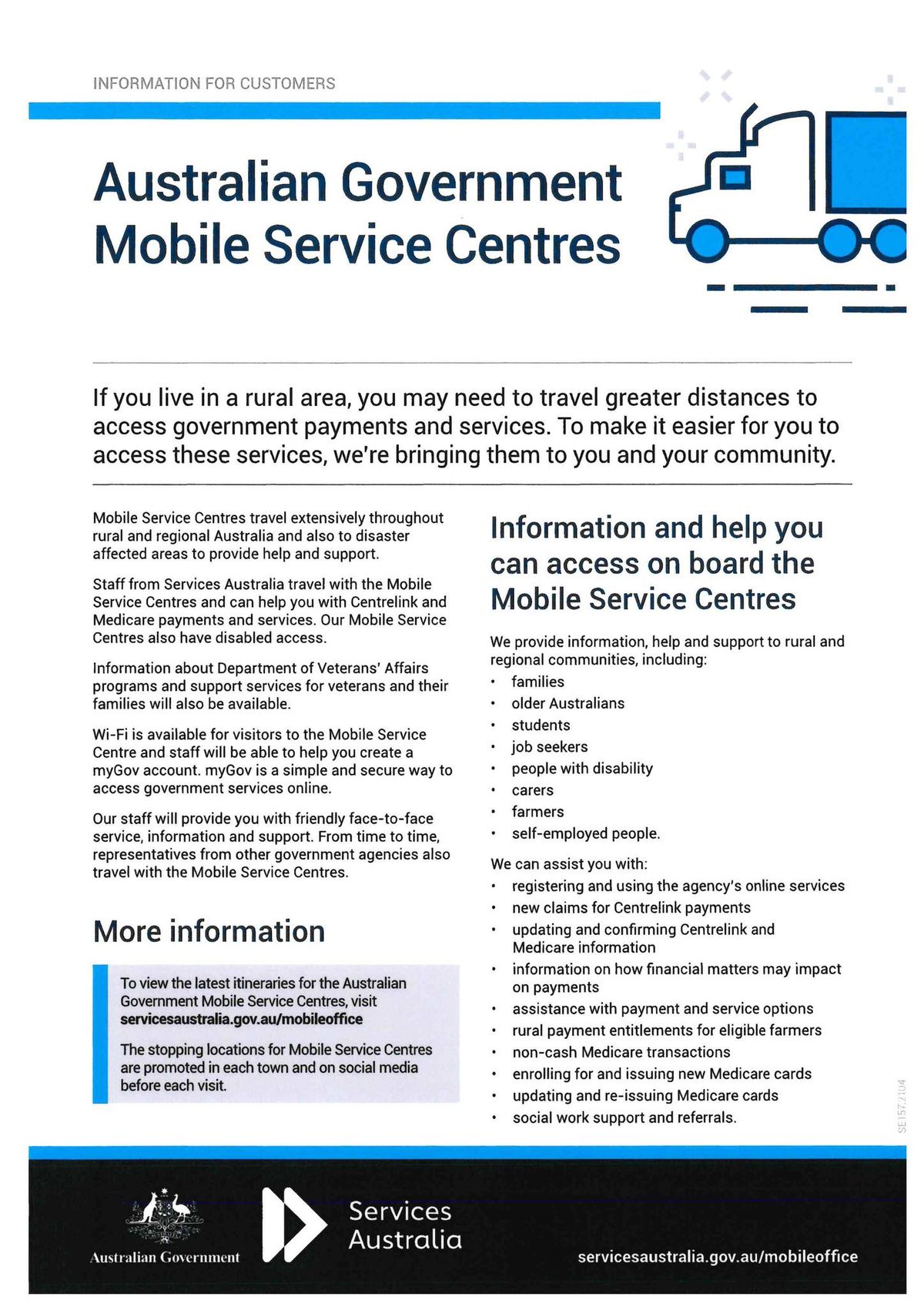 Services Australia Mobile Service