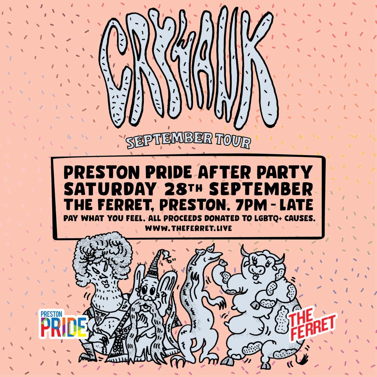 CRYWANK (live) - Preston Pride After Party | The Ferret, Preston | Sat 28th Sept