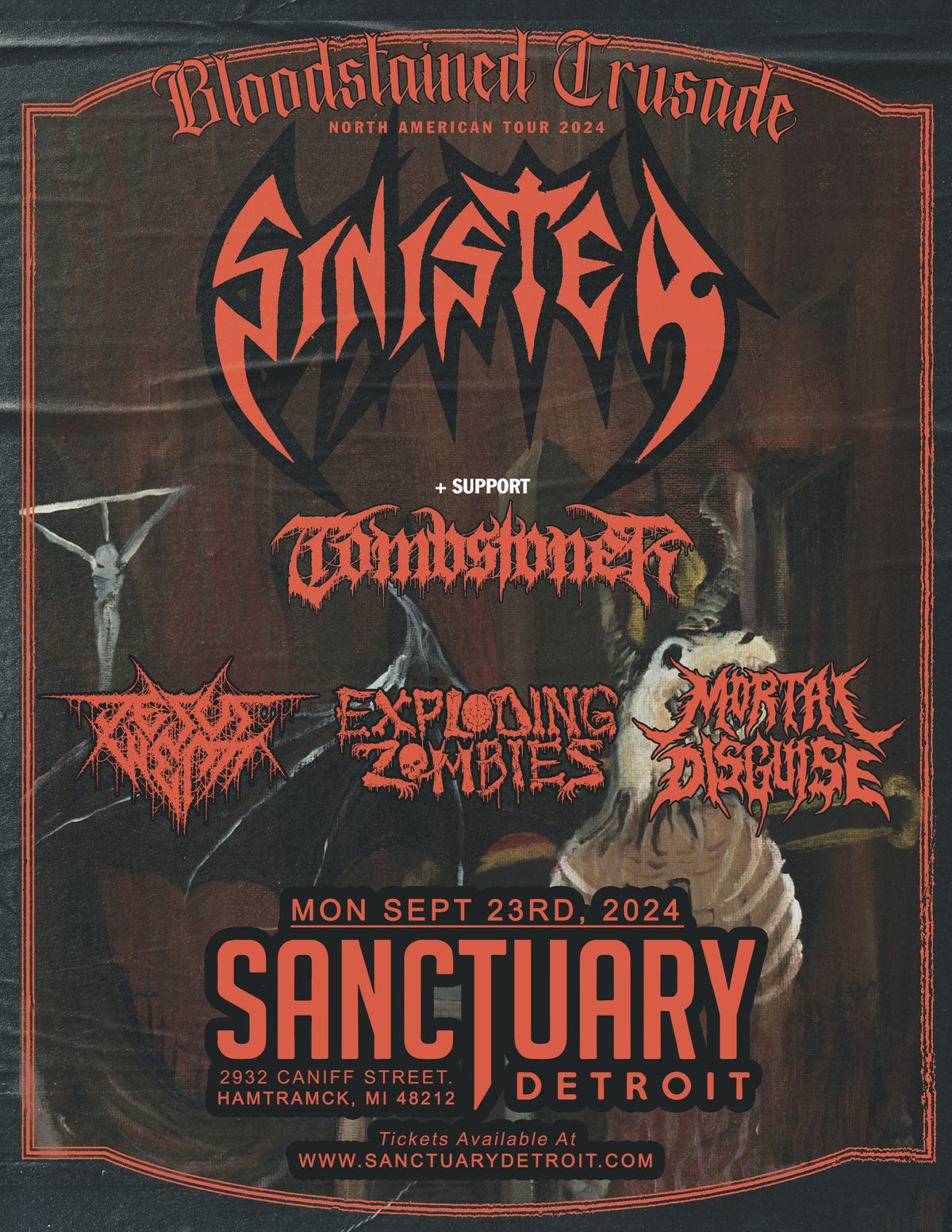 Sinister, Tombstoner, Jesus Wept, Exploding Zombies, Mortal Disguise at The Sanctuary 9\/23