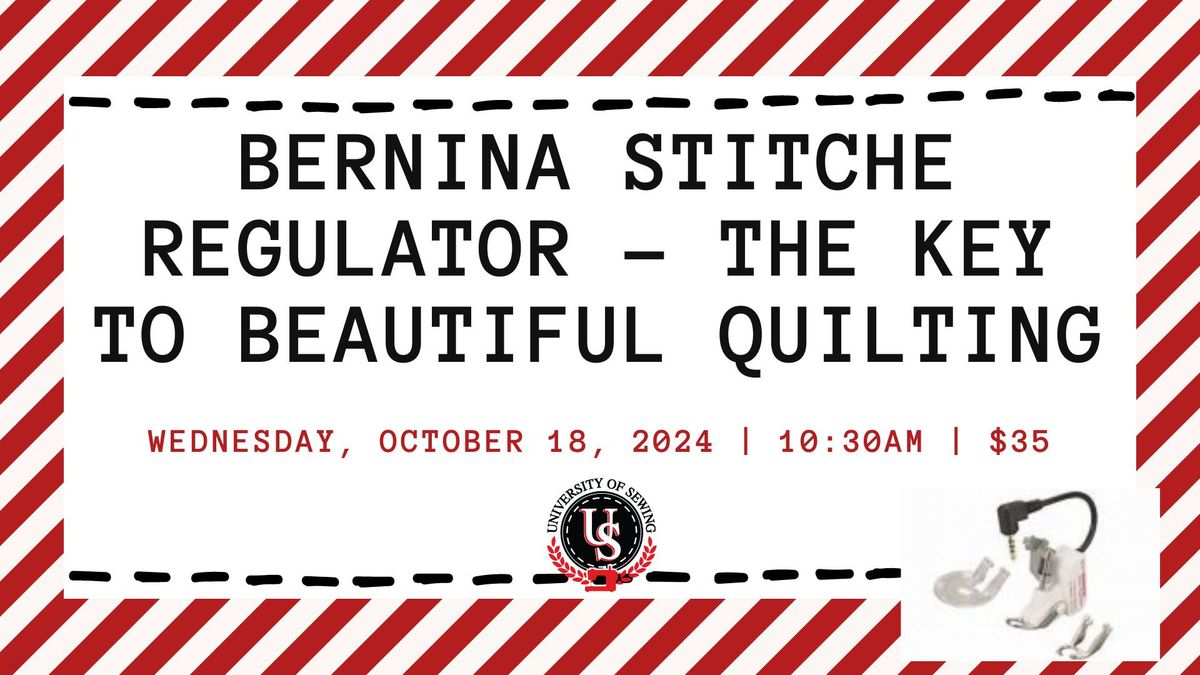 Bernina Stitch Regulator - The Key to Beautiful Quilting