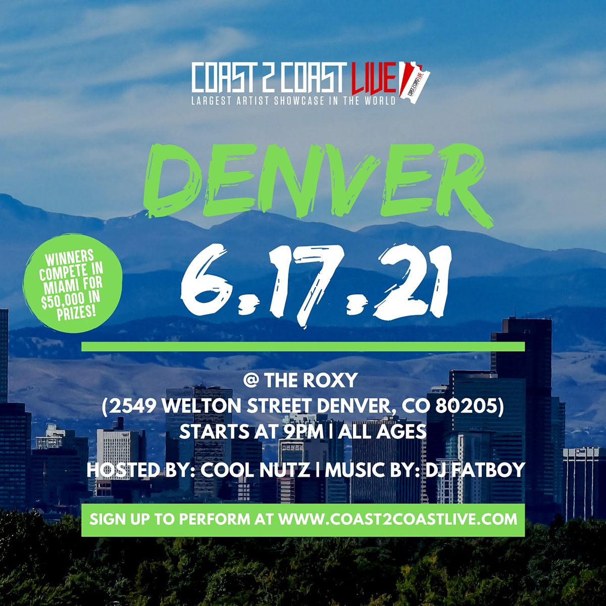 Coast 2 Coast LIVE Showcase Denver - Artists Win $50K In Prizes