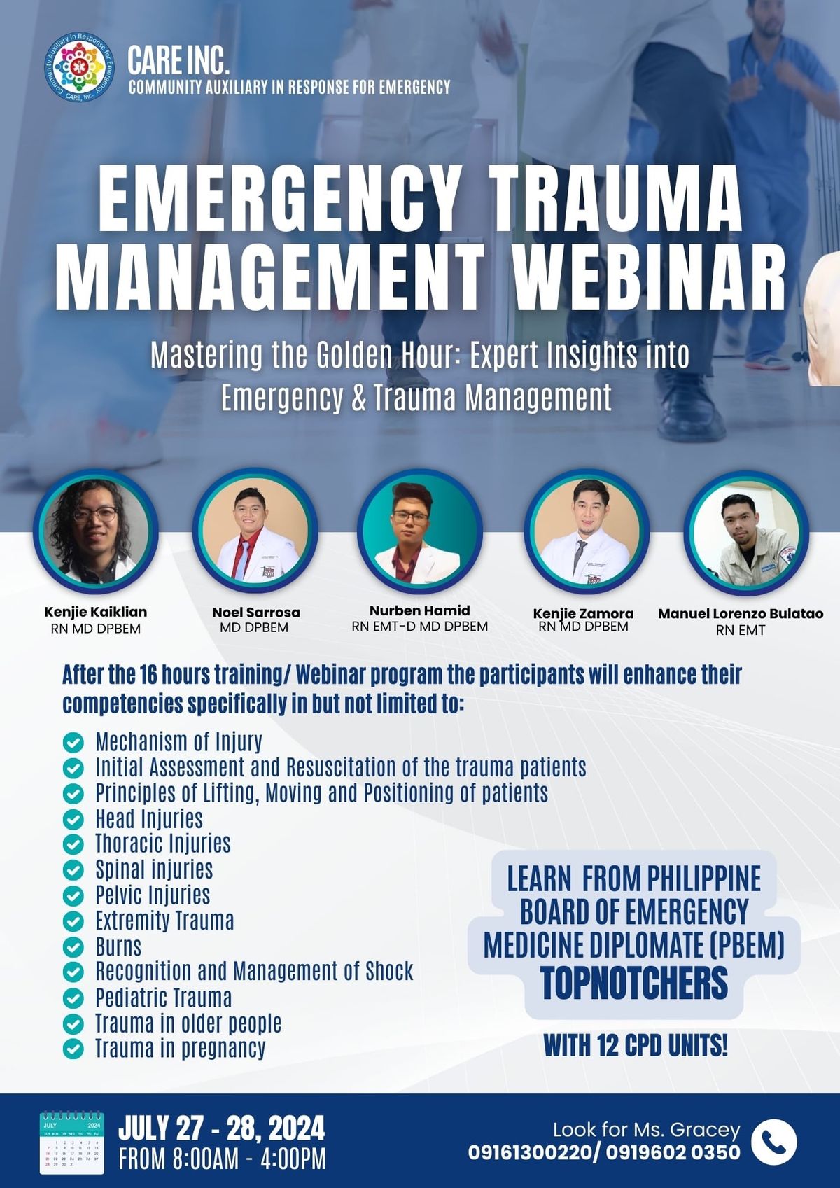 EMERGENCY TRAUMA MANAGEMENT WEBINAR