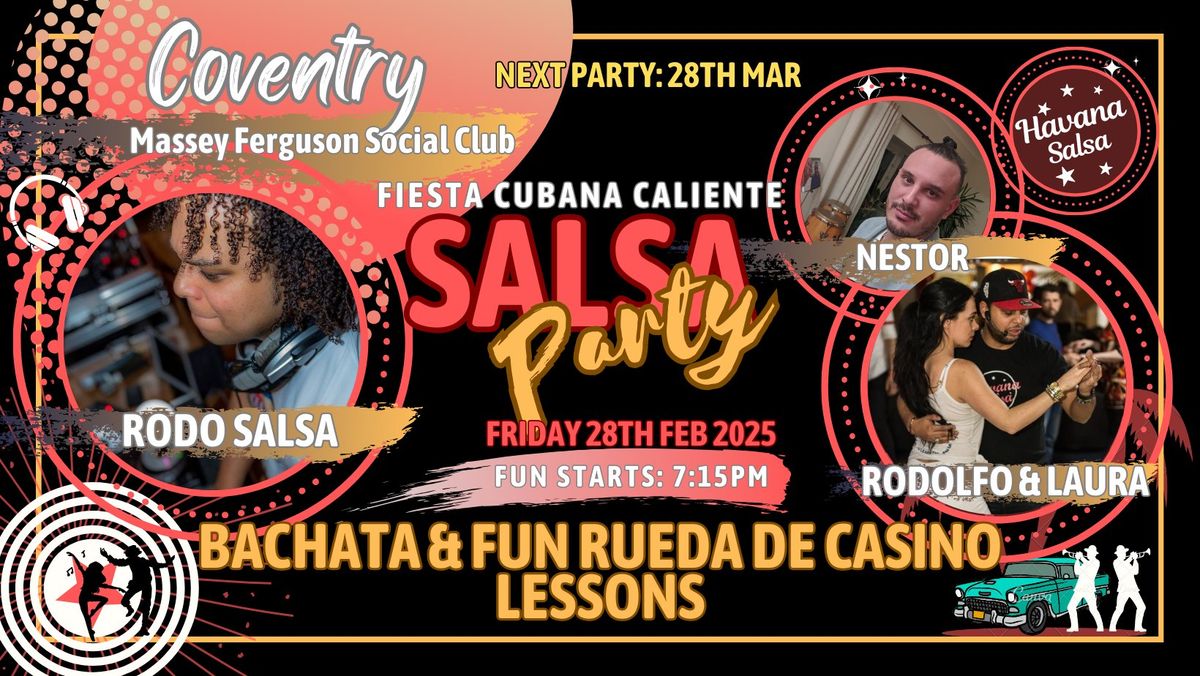 FIESTA CUBANA CALIENTE: HS COVENTRY - Cuban Salsa & Bachata Coventry Party with Rodolfo & Laura