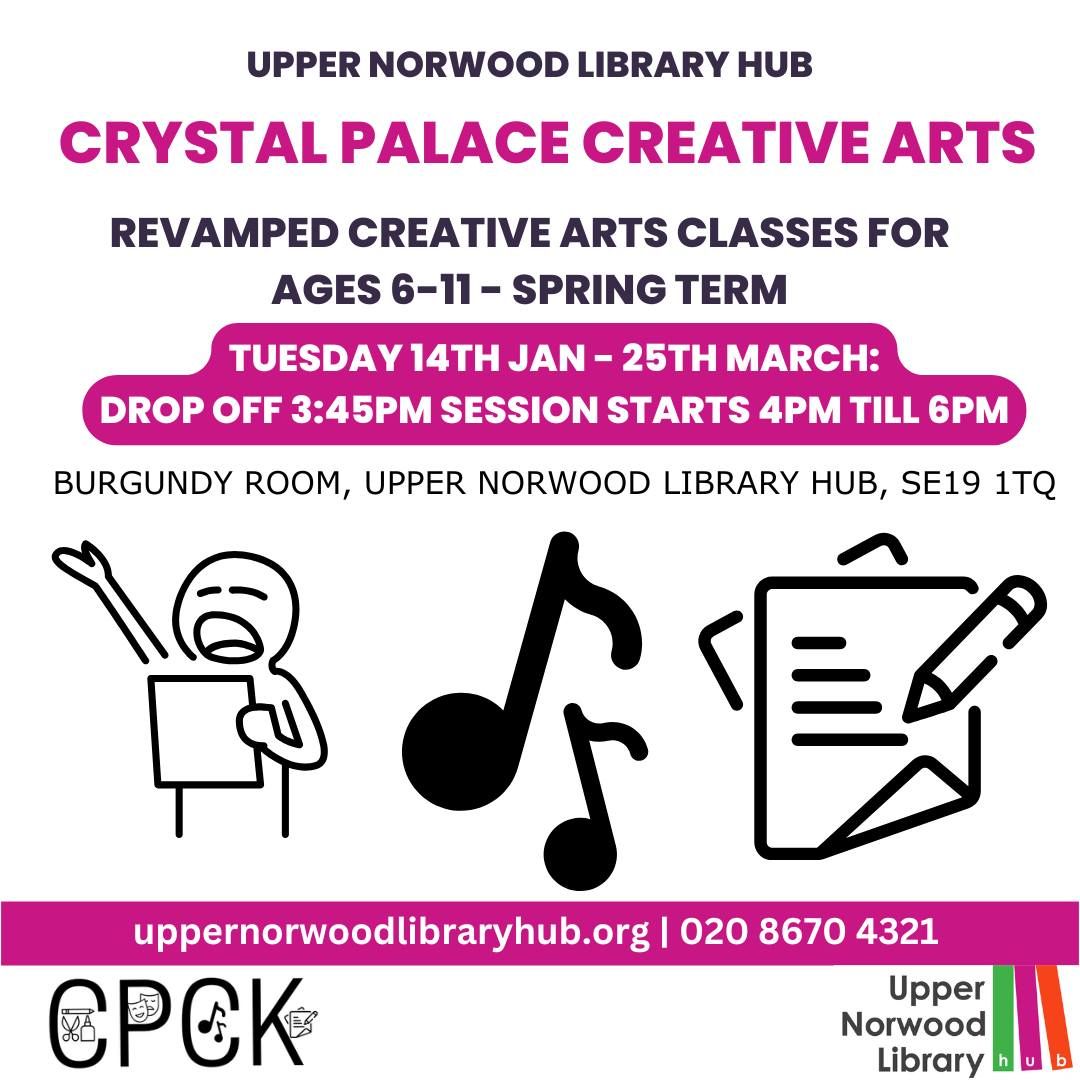 Crystal Palace Creative Kids (CPCK): Revamped Creative Arts Classes for Ages 6-11 - Spring Term