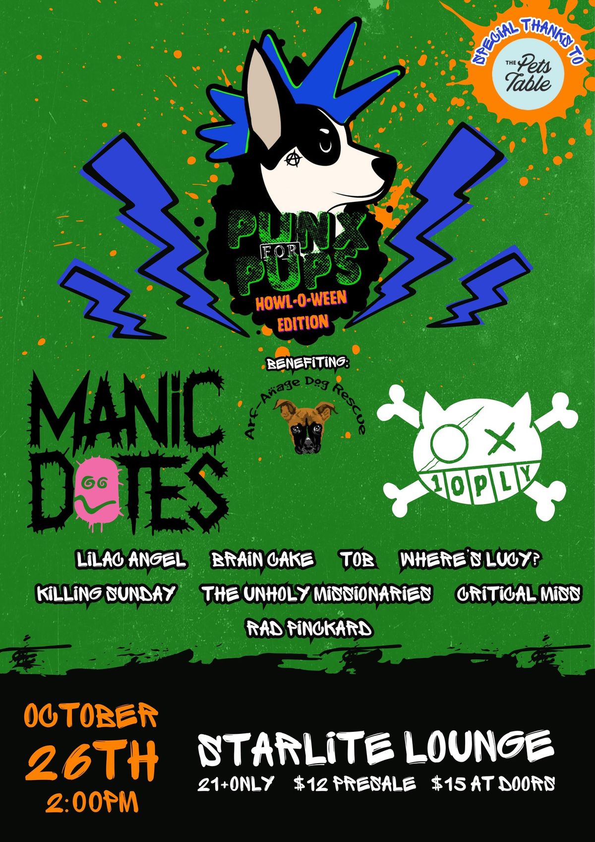 Punx for Pups Benefit for Arf-Anage Dog Rescue