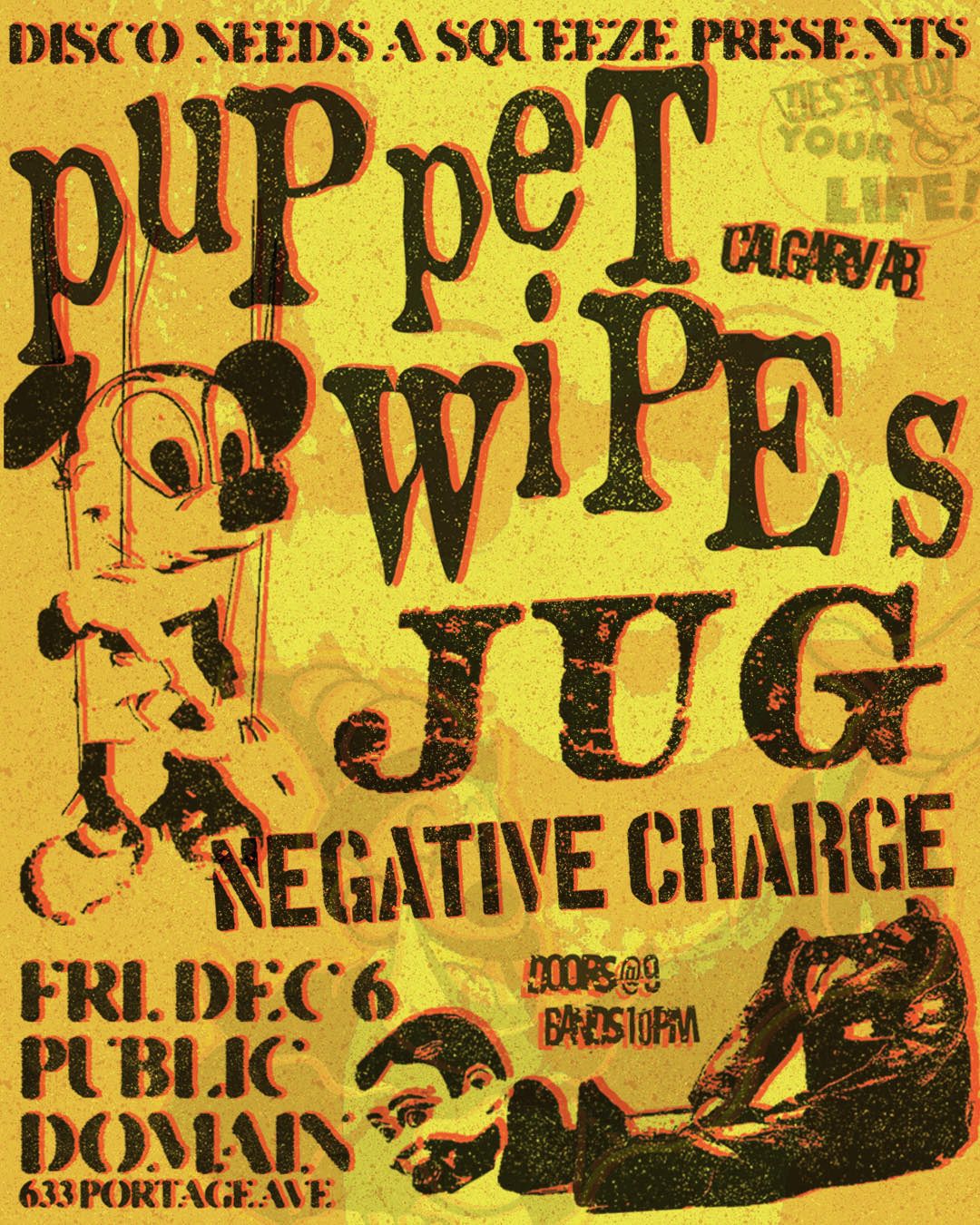 Puppet Wipes, Jug & Negative Charge