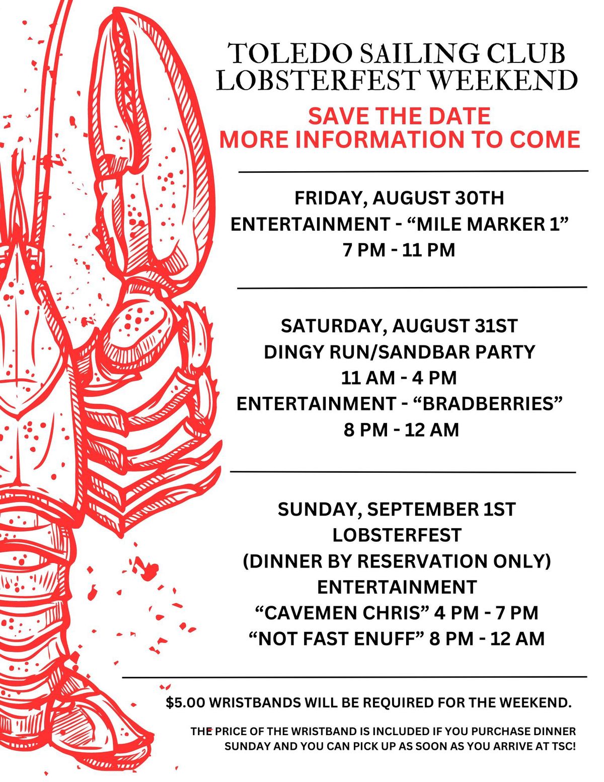 TSC Lobsterfest - More Information to come