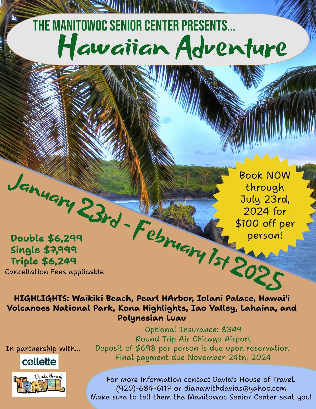 "Hawaiian Adventure" Collette Trip