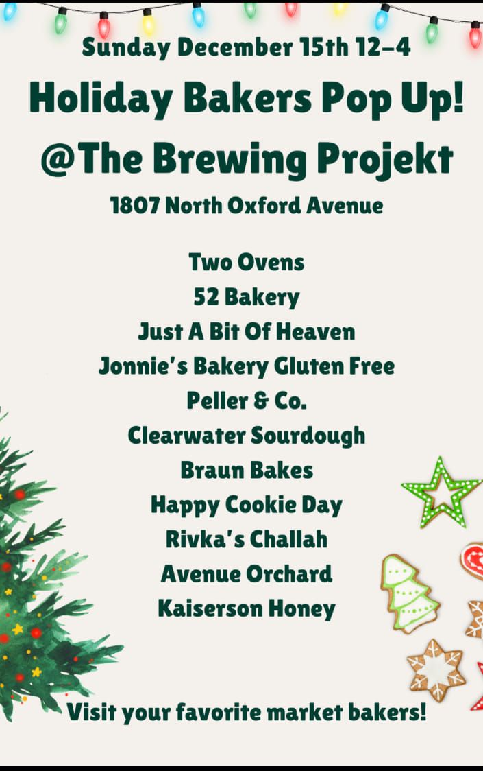 Holiday Bakers Pop Up Sale at Brewing Projekt 