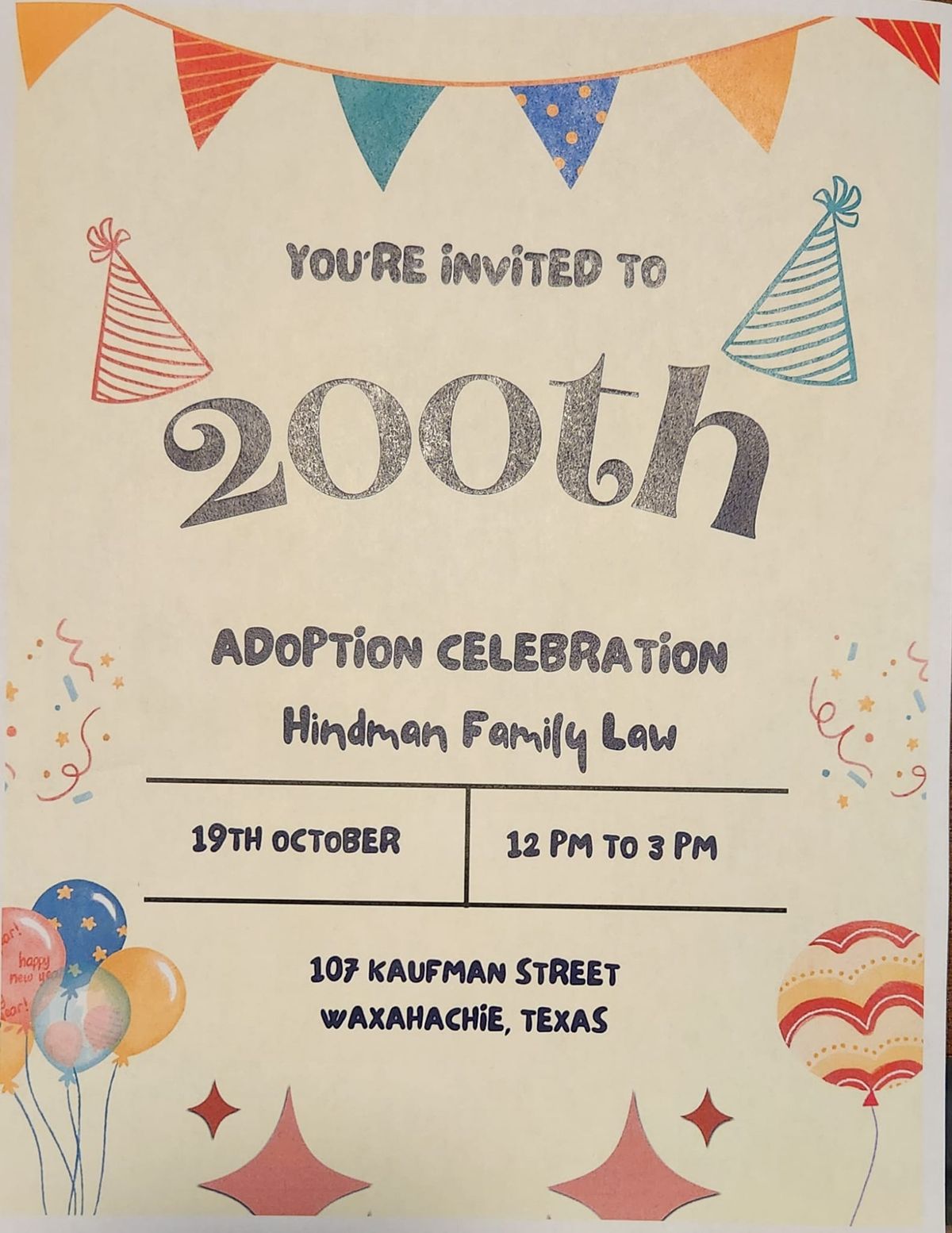 200th Adoption Celebration!