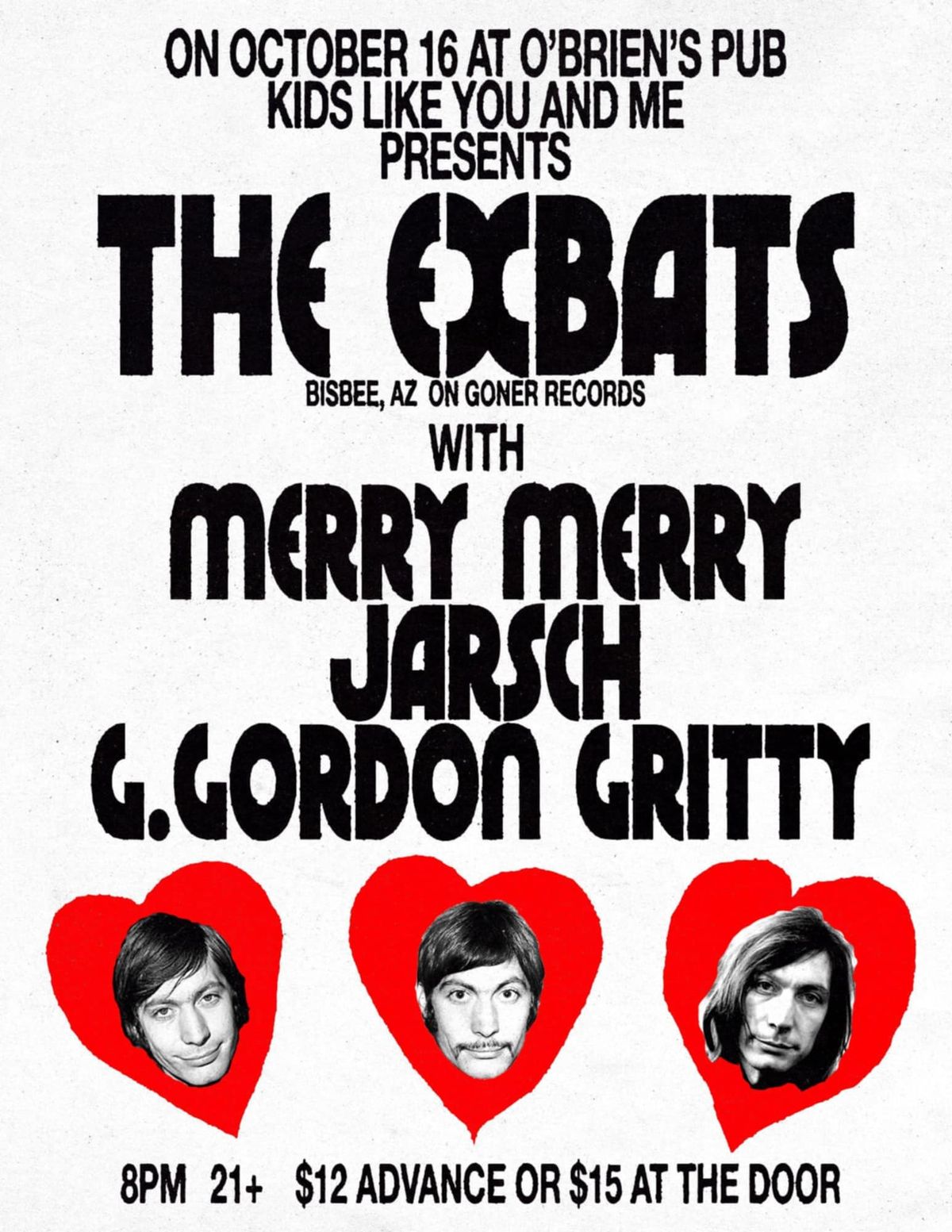 THE EXBATS, MERRY MERRY, JARSCH, G. GORDON GRITTY