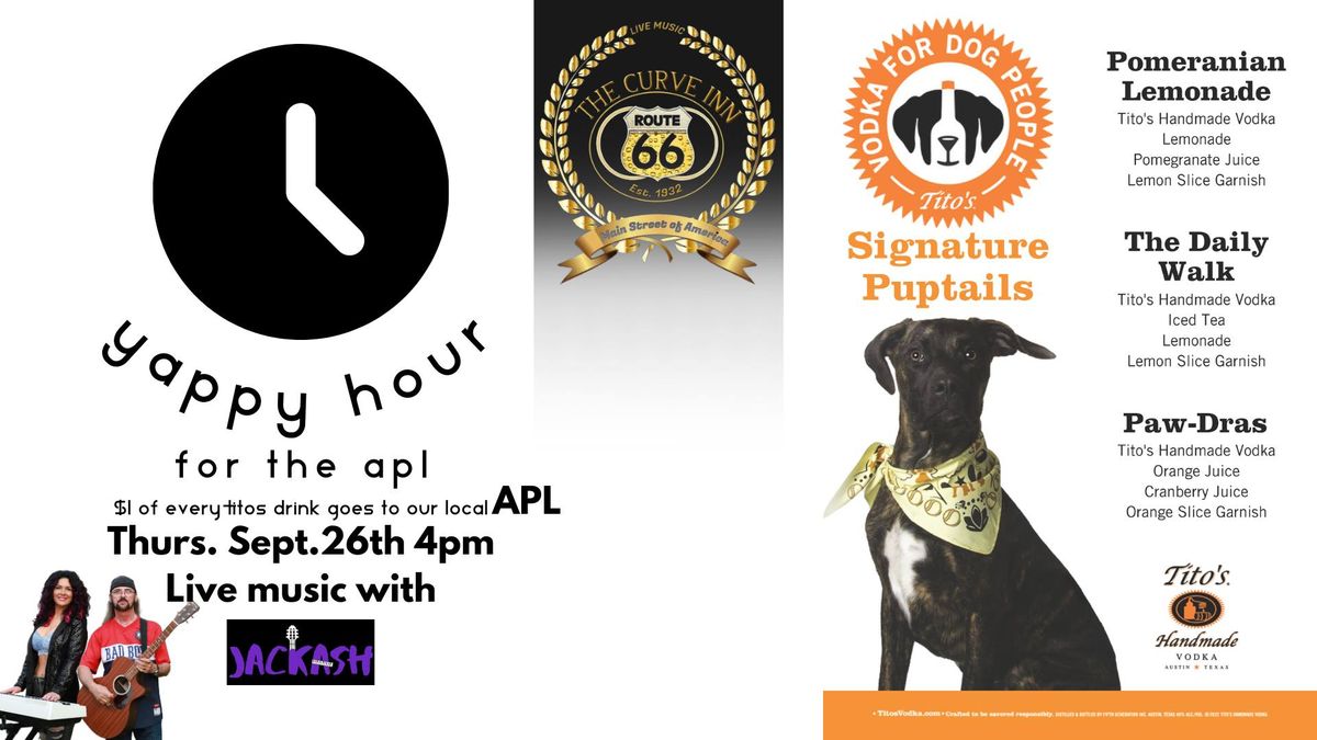 Yappy Hour for the A.P.L. at The Curve Inn