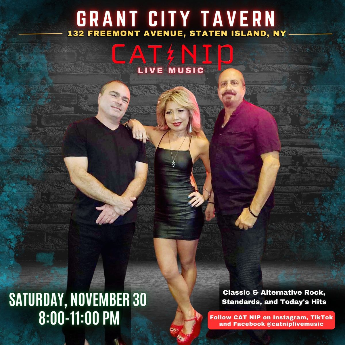 CAT NIP BAND: Thanksgiving Saturday Night Rocker at Grant City Tavern