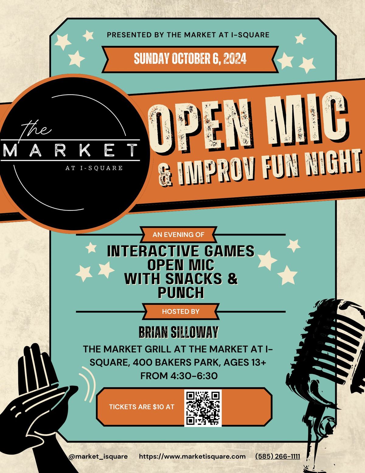 Open Mic & Improv Fun Night, Ages 13+