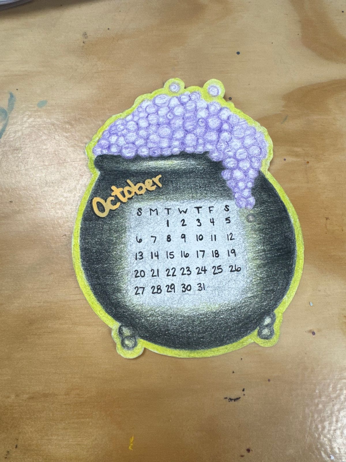 Mini Cauldron Calendar (Color Pencil)