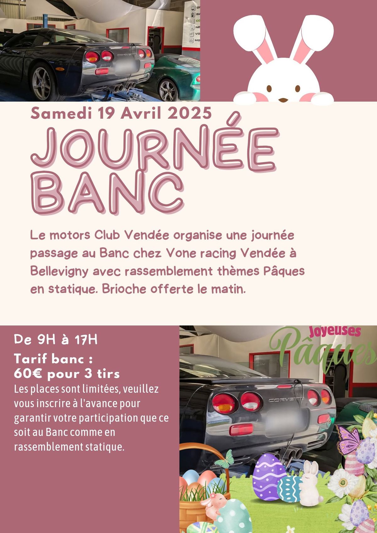 Journ\u00e9e passage au banc + rassemblement P\u00e2ques Motors Club Vend\u00e9e 