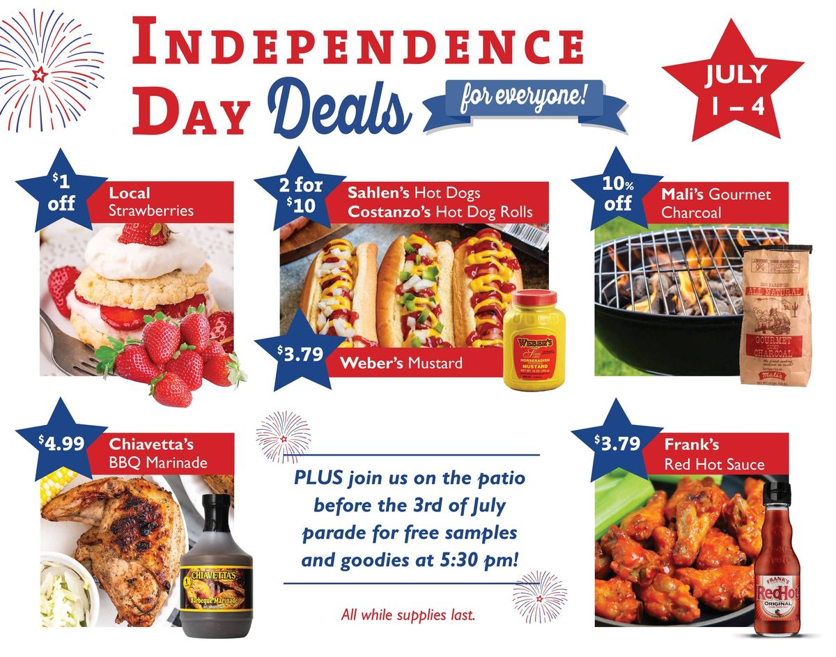 Independence Day Deals & Cookout on the Patio