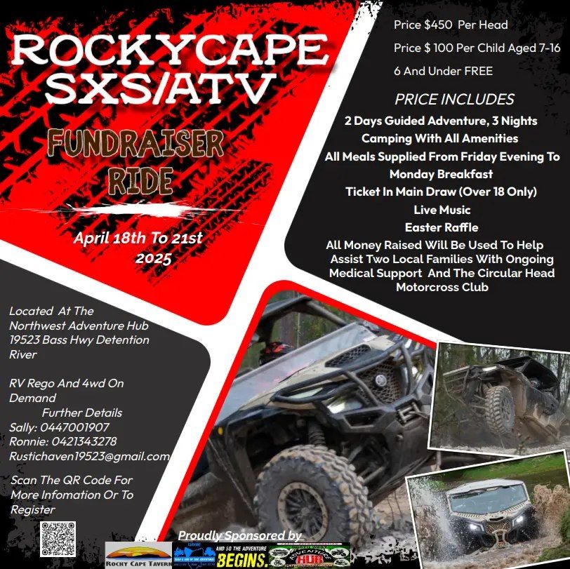 Lets get in and Support our Local Rocky Cape SXS\/ATV 2 Day Fundraiser Ride