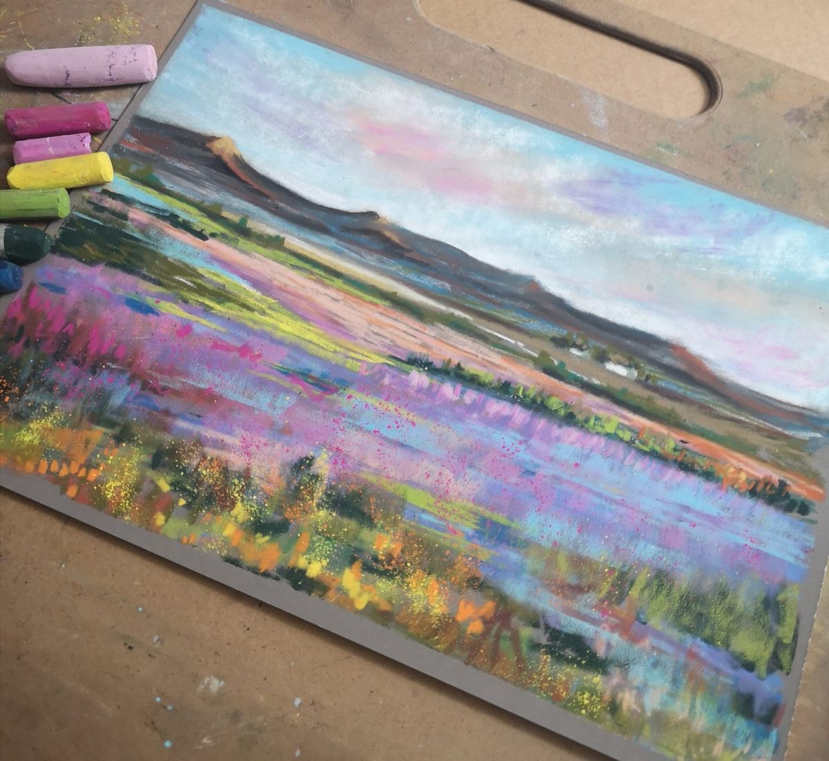 Lavender Fields Workshop in pastels with Eunice Friend 