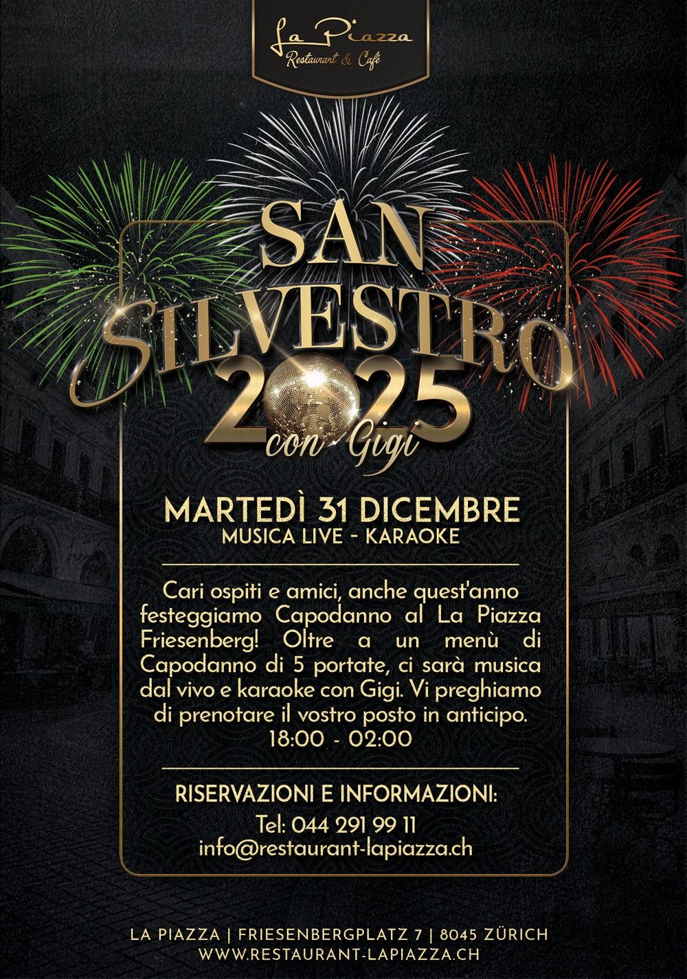 San Silvestro 2025 \/\/ Ristorante La Piazza Friesenberg 