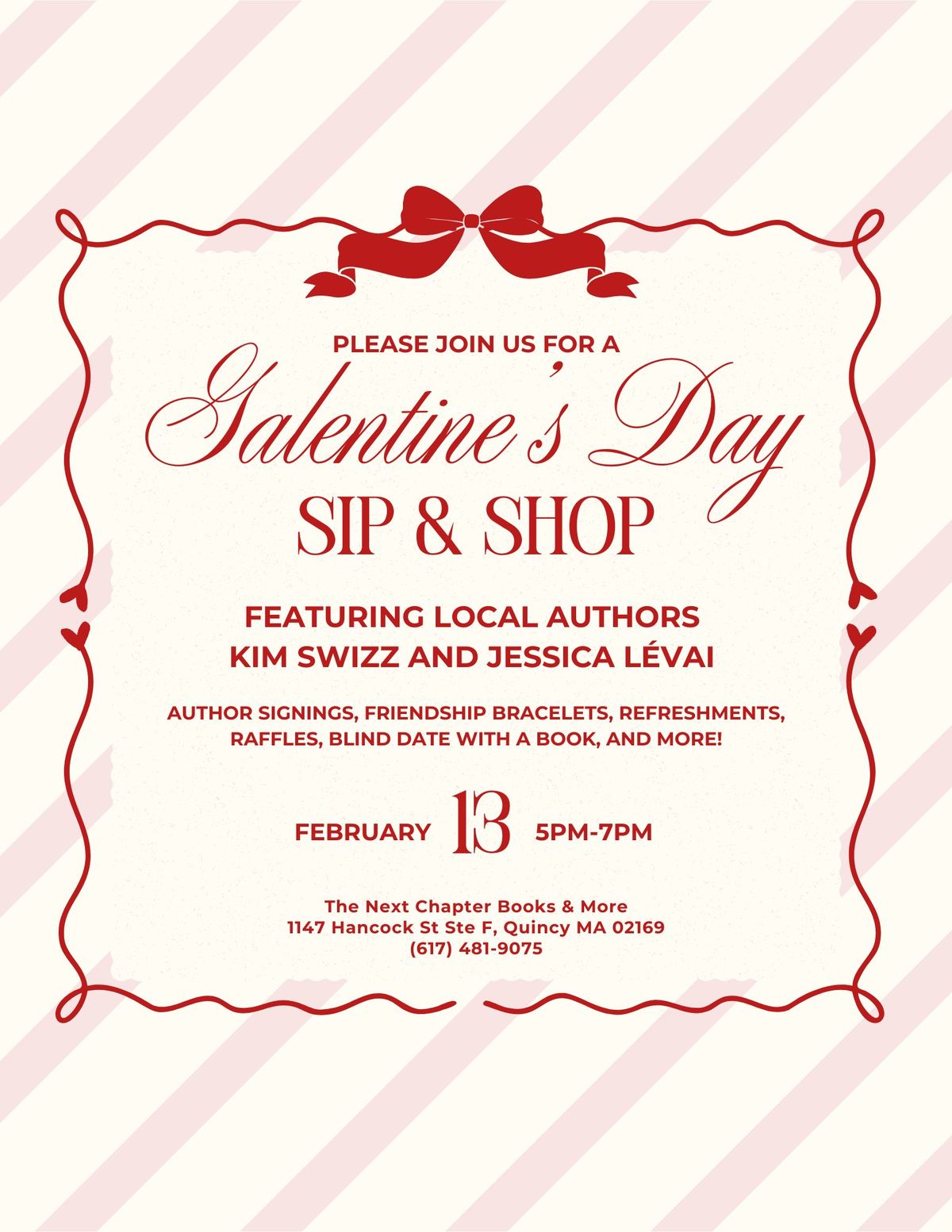 Galentine's Day Sip and Shop at The Next Chapter