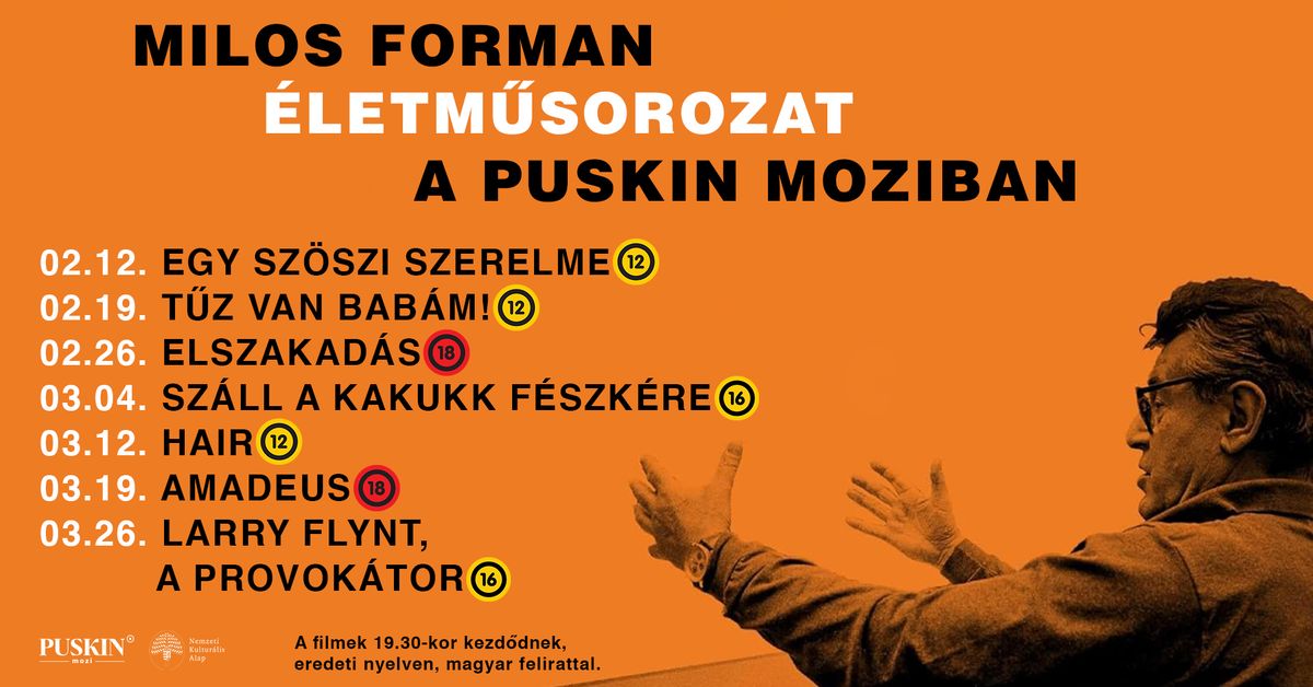 MILOS FORMAN \u00c9LETM\u0170SOROZAT A PUSKINBAN