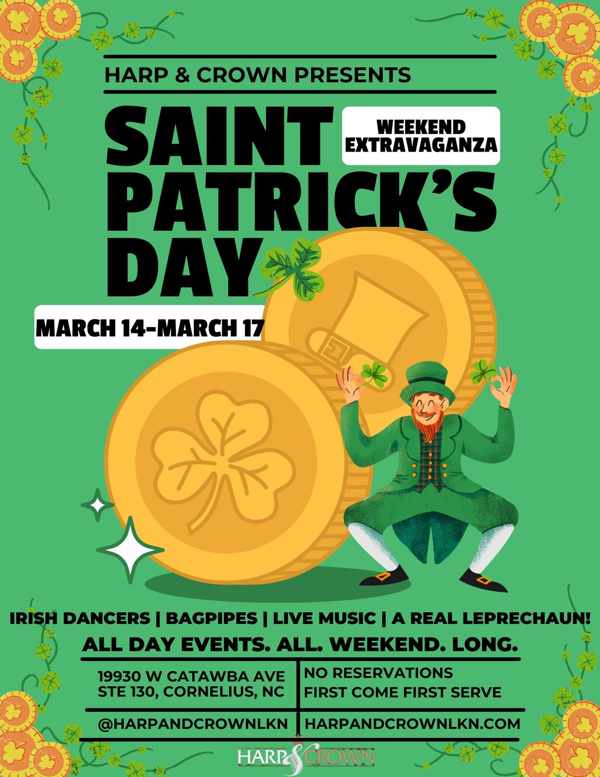 SAINT PATRICKS ANNUAL CELEBRATION AT HARP AND CROWN